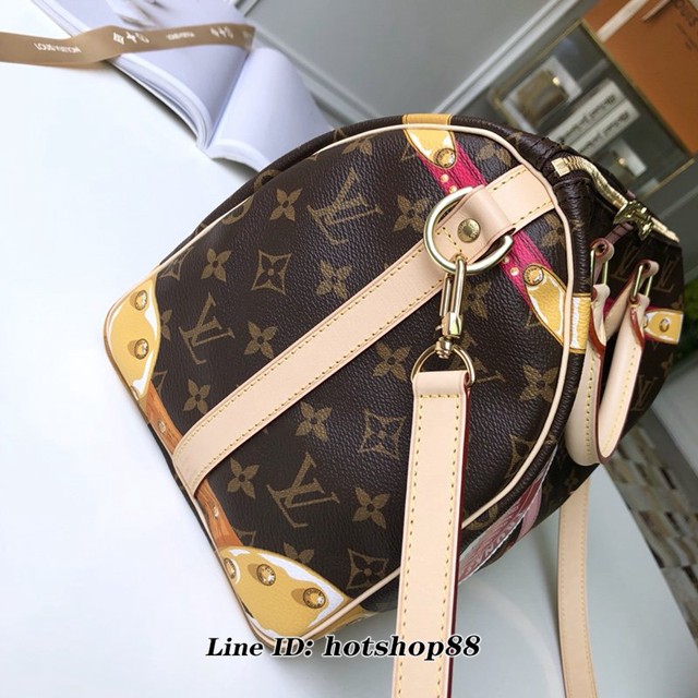 路易威登LV女包 LV老花手提肩背女包 m43186 經典LV掛鎖絲印圖案 SPEEDY 30手袋 xxlv1100